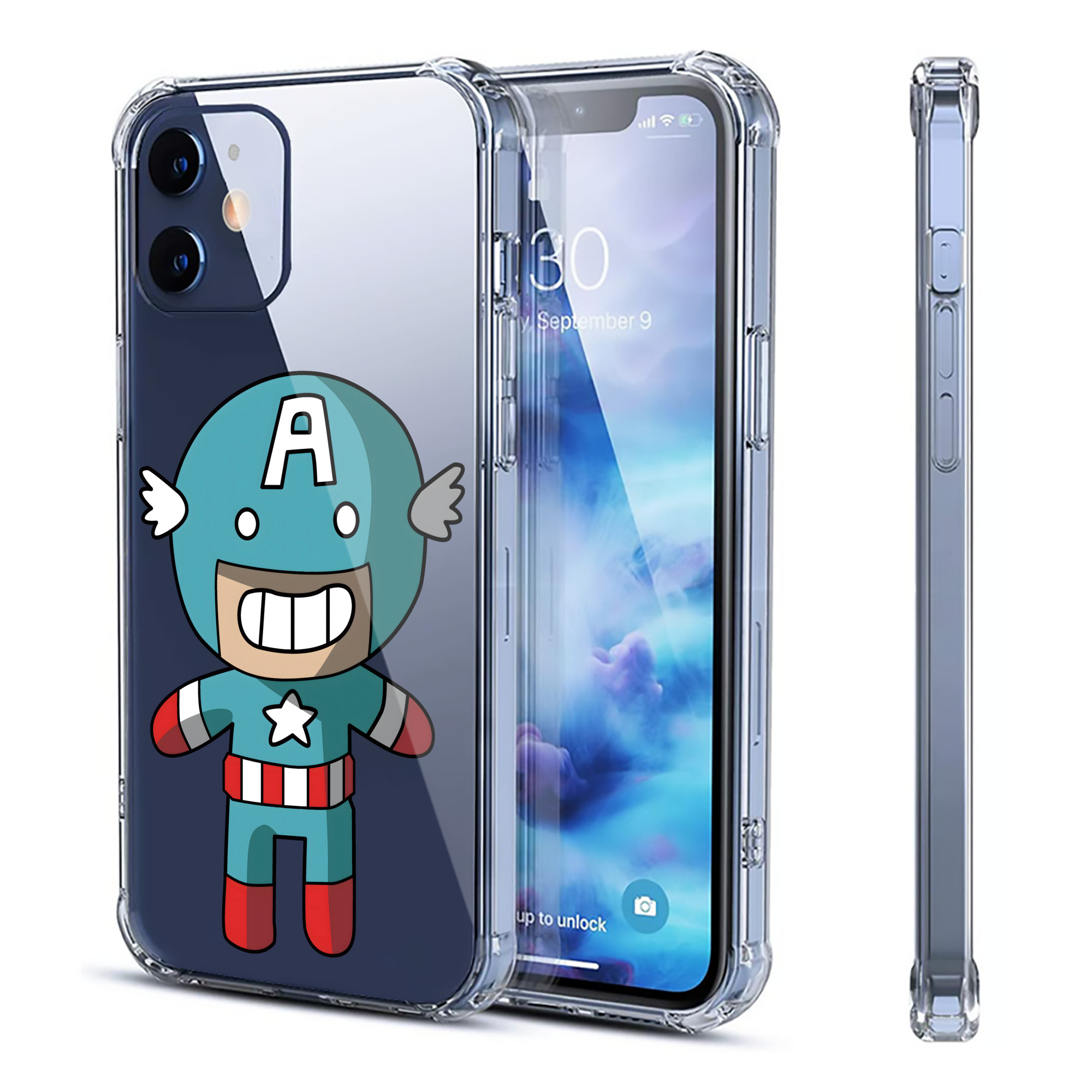 （画像用） アベンジャーズ The Avengers 【iPhone 12シリーズ対応】透明スマホケース（クリアソフトケース）